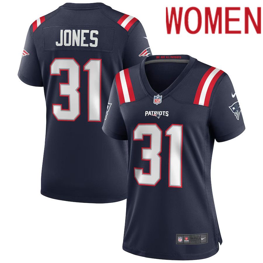 Women New England Patriots #31 Jonathan Jones Nike Navy Game NFL Jersey